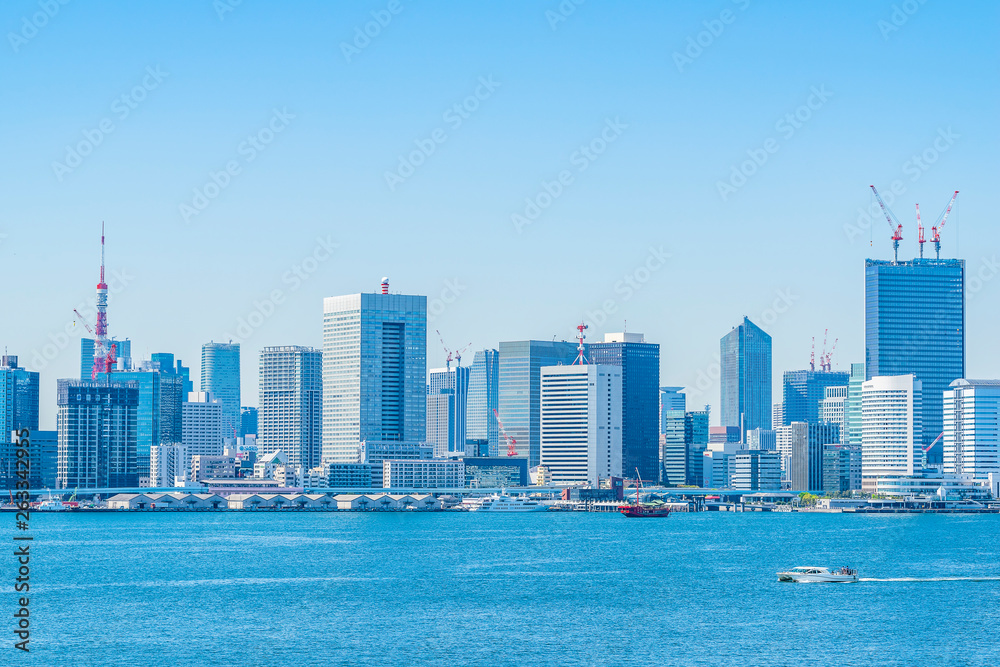 Fototapeta premium Sceneria Tokio Panoramę miasta Tokio, Japonia