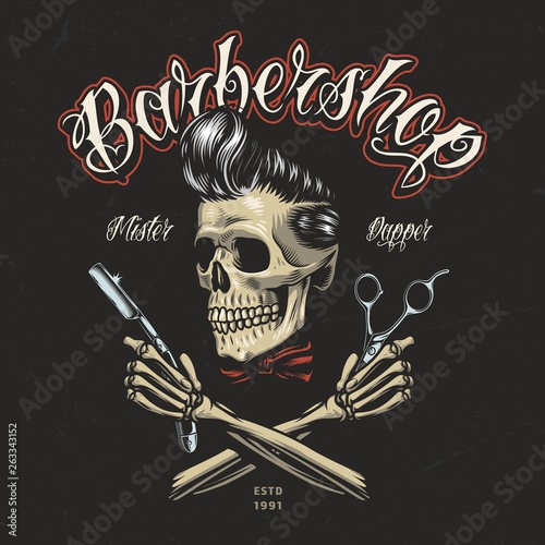 Vintage colorful barbershop logo