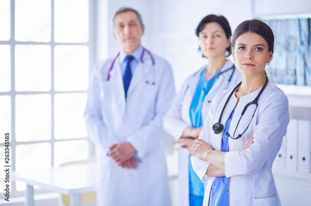 Group of doctors and nurses standing in the hospital Accident and Emergency department Group of doctors and nurses standing in the hospital Accident and Emergency department