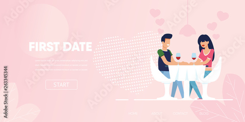 Man Woman Flirt Chat Date Dinner at Restaurant