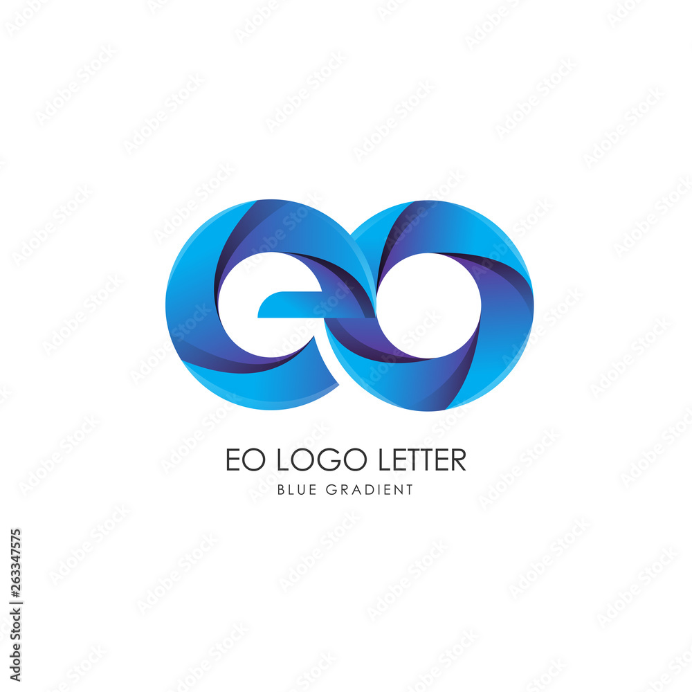 Initial Letter eo Linked Circle Lowercase Logo Blue Icon Design Template Element with gradient - Vector Initial Letter eo Linked Circle Lowercase Logo Blue Icon Design Template Element with gradient - Vector