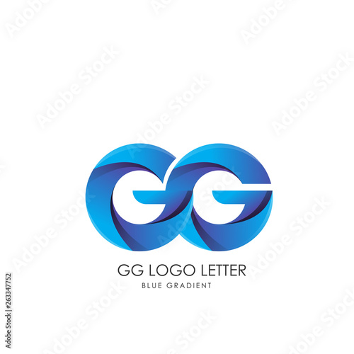 Free Download Initial Letter gg Linked Circle Lowercase Logo Blue Icon Design Template Element with gradient - Vector - GFXLoad