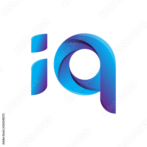 iq circle lowercase design of alphabet letter combination with infinity suitable as a logo for a company or business - Vector