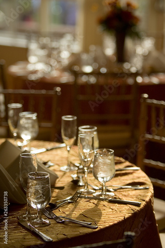 celebration table setting half round table