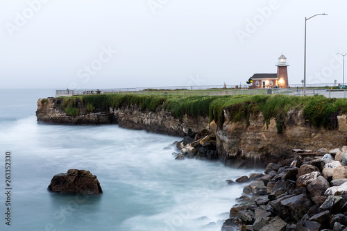Lighthouse in Santa Cruz before sunrise long exposure