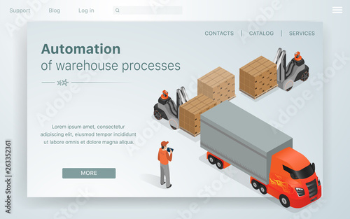 Banner Illustration Automation Warehous Processes.