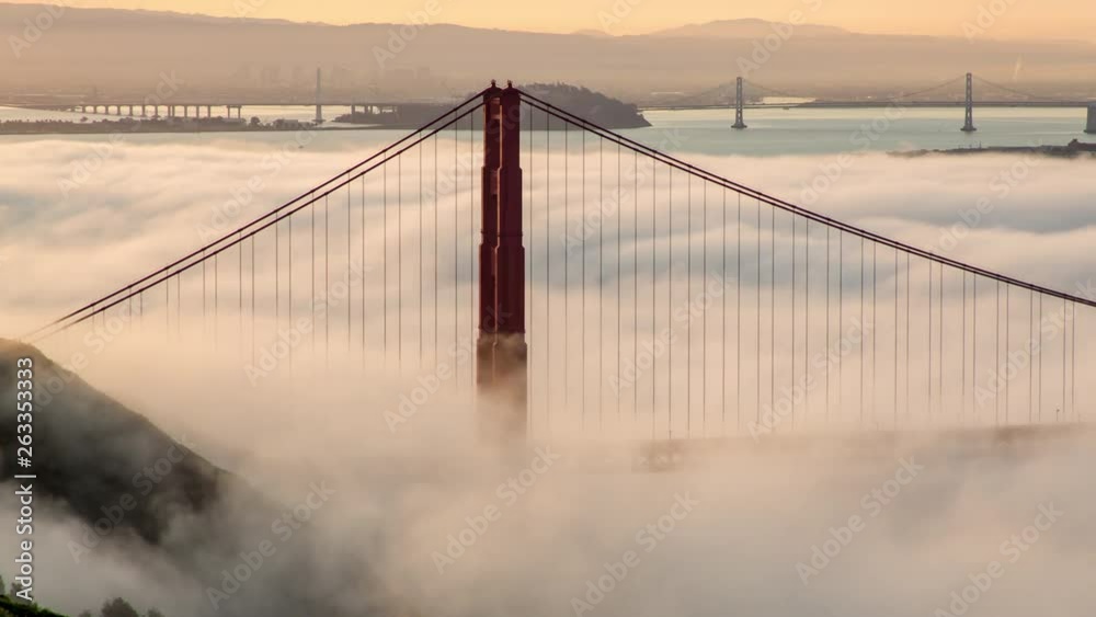 Spectacular Low Fog at Golden Gate Bridge.