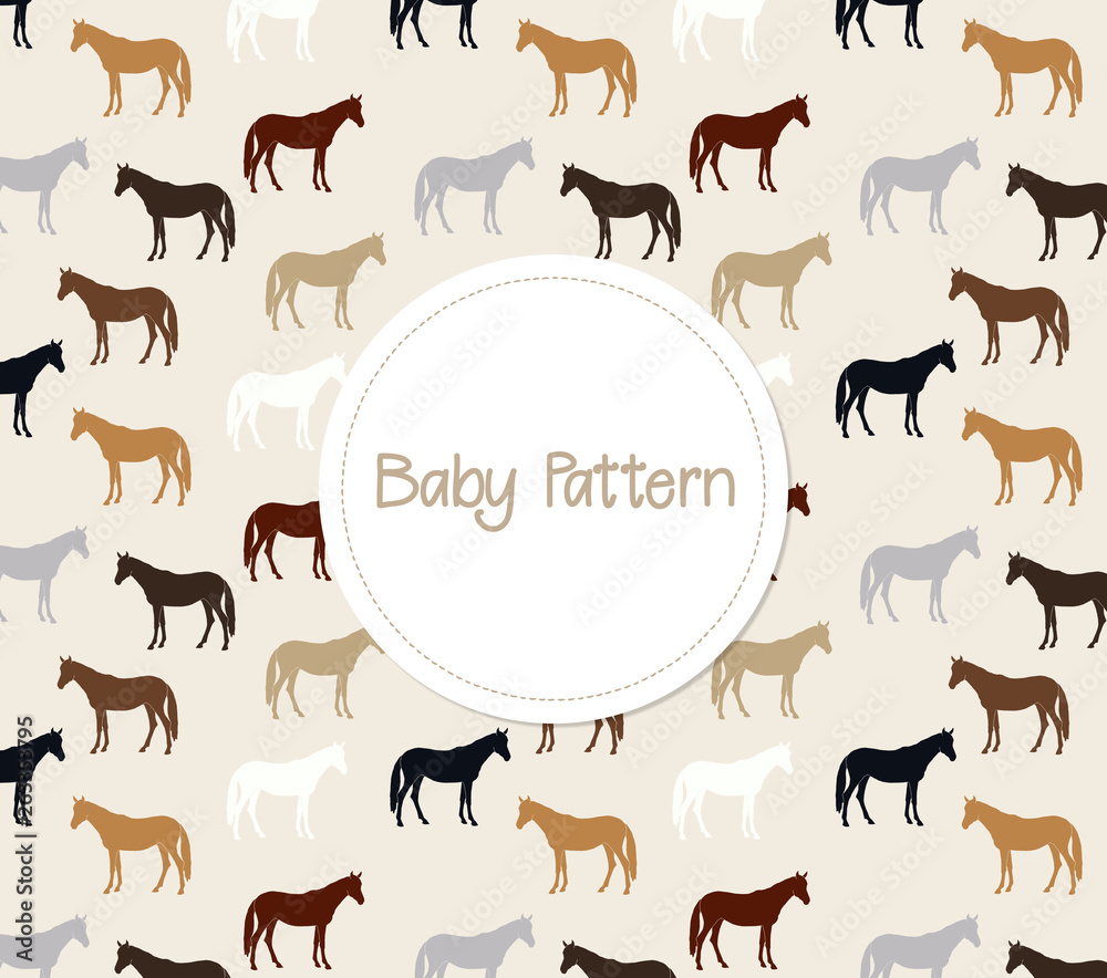 Fototapeta premium Animal Farm Horse Pattern