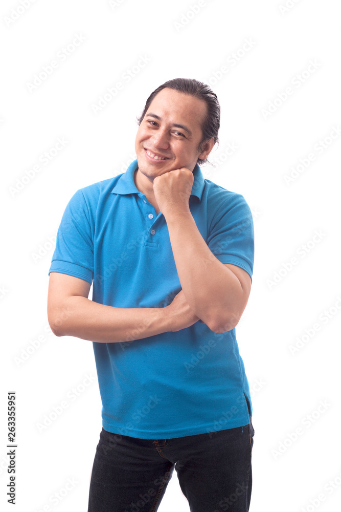 Funny Young Man Thinking Expression, Looking to The Side Funny Young Man Thinking Expression, Looking to The Side