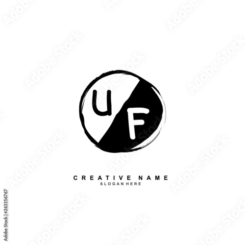 U F UF Initial logo template vector