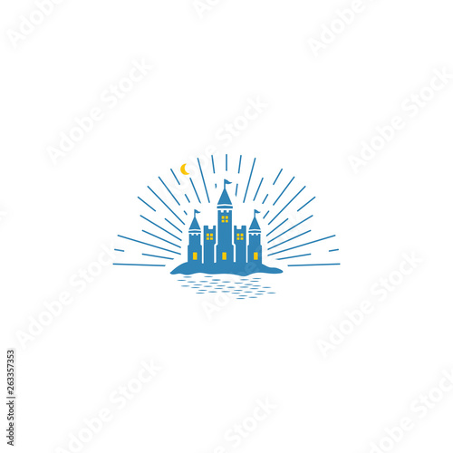castle idea logo template vector illustration icon element isolated
