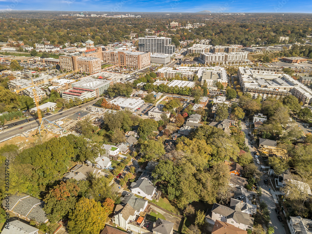 aerial image of atlanta neighborhood
