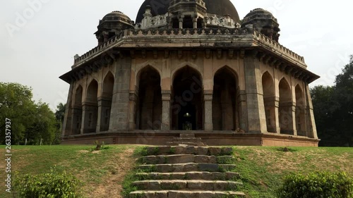 a gimbal steadicam shot walking up the steps of muhammad shah's tomb in delhii, india photo