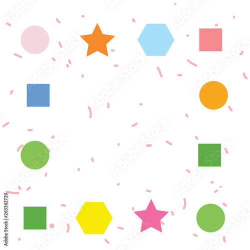 Cute colorful square frame isolated on white background for web design, abstract, wall, presentation, vector illustration Eps 10.