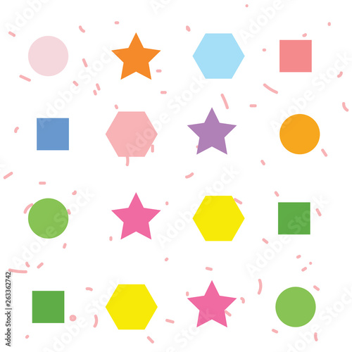 Cute colorful square frame isolated on white background for web design, abstract, wall, presentation, vector illustration Eps 10.