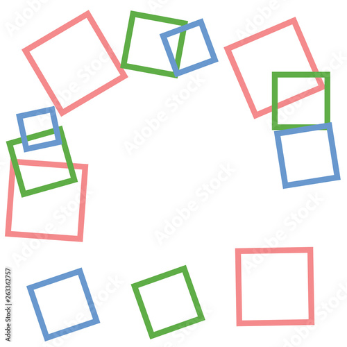 Cute colorful square frame isolated on white background for web design, abstract, wall, presentation, vector illustration Eps 10.