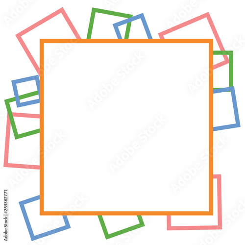 Cute colorful square frame isolated on white background for web design, abstract, wall, presentation, vector illustration Eps 10.