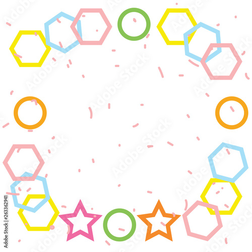 Cute colorful square frame isolated on white background for web design, abstract, wall, presentation, vector illustration Eps 10.