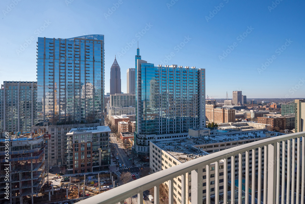 Skyline of Atlanta from balcony