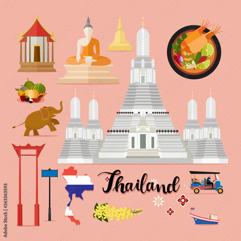 Tourist Thailand Travel set collection