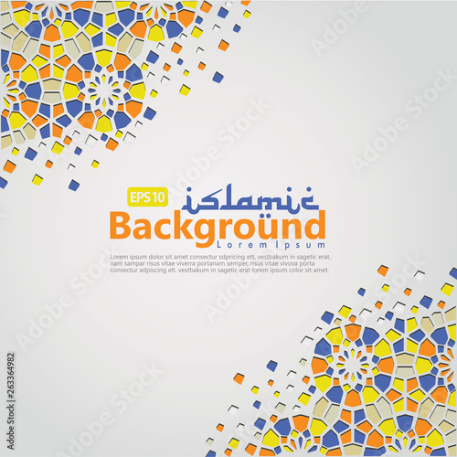 Islamic Background template for ramadan kareem, Ed Mubarak with islamic ornament
