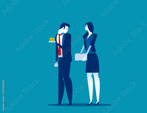 Wallpaper Mural Business people and Different salaries. Concept business vector illustration, Money, Currency, Financial. Torontodigital.ca
