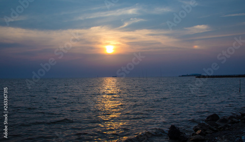 sunset over the sea
