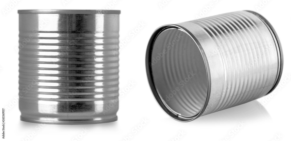 silver can isolated on white background. silver can isolated on white background.