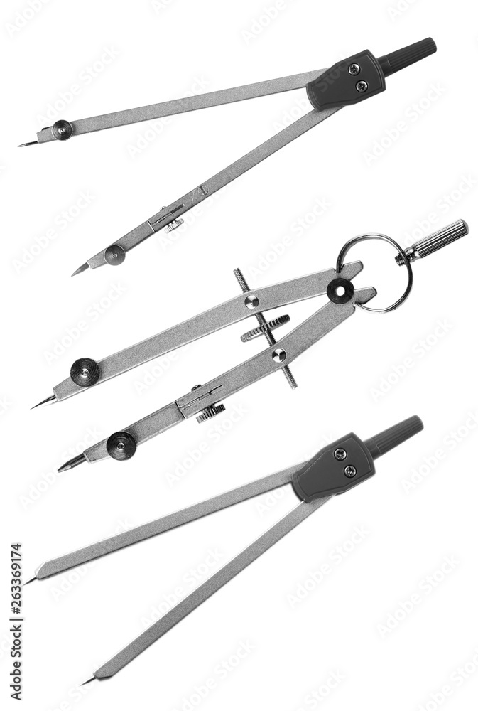 Student compasses isolated on a white Student compasses isolated on a white