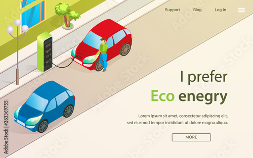 Banner is Written I Prefer Eco Enegry Cartoon.