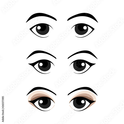 Set of cartoon eyes, vector illustration.