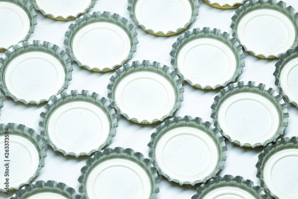 Close Up aluminum rings cap on white background. Close Up aluminum rings cap on white background.