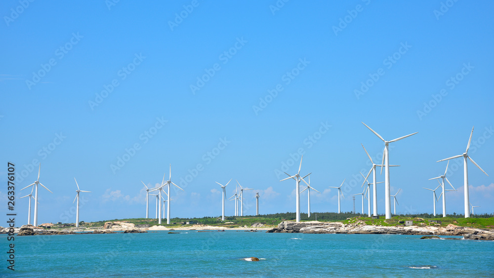 Wind turbines at the seaside