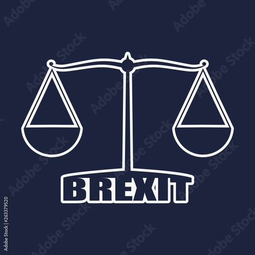United Kingdom exit from europe relative image. Brexit named politic process. Scales balance