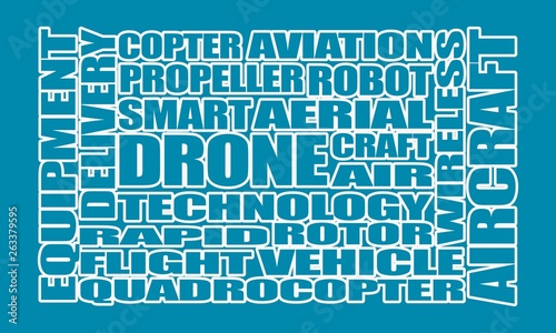 Drone relative word cloud. Thin line style
