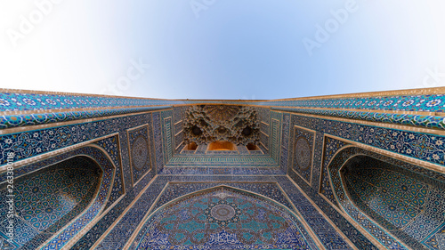 Photography Ancient Jameh Mosque of Yazd represents Azari style of Persian architecture