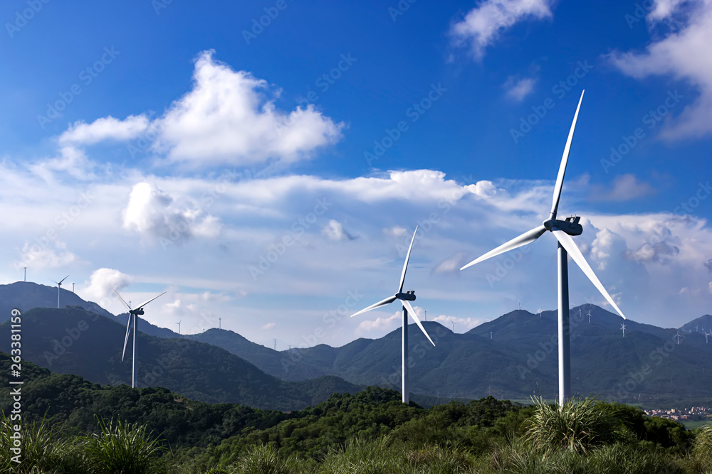 Wind turbines in the mountains Wind turbines in the mountains