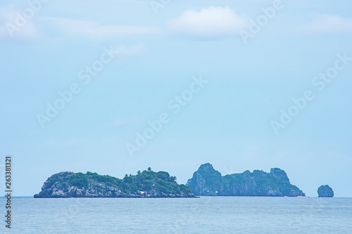 The beauty of the sky In the sea and island at Chumphon in Thailand.