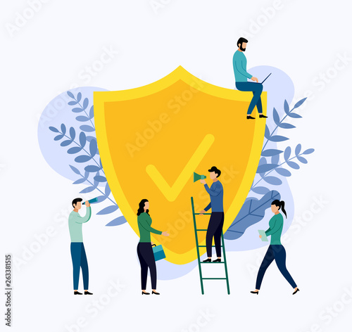 Insurance policy concept, data security, business concept vector illustration