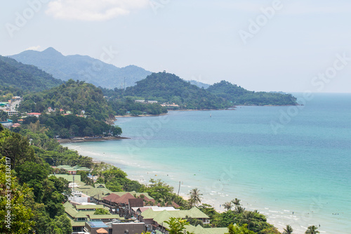 The beauty of Koh Chang, Trat province in the summer. Tourists go to relax on Koh Chang during the summer festival.