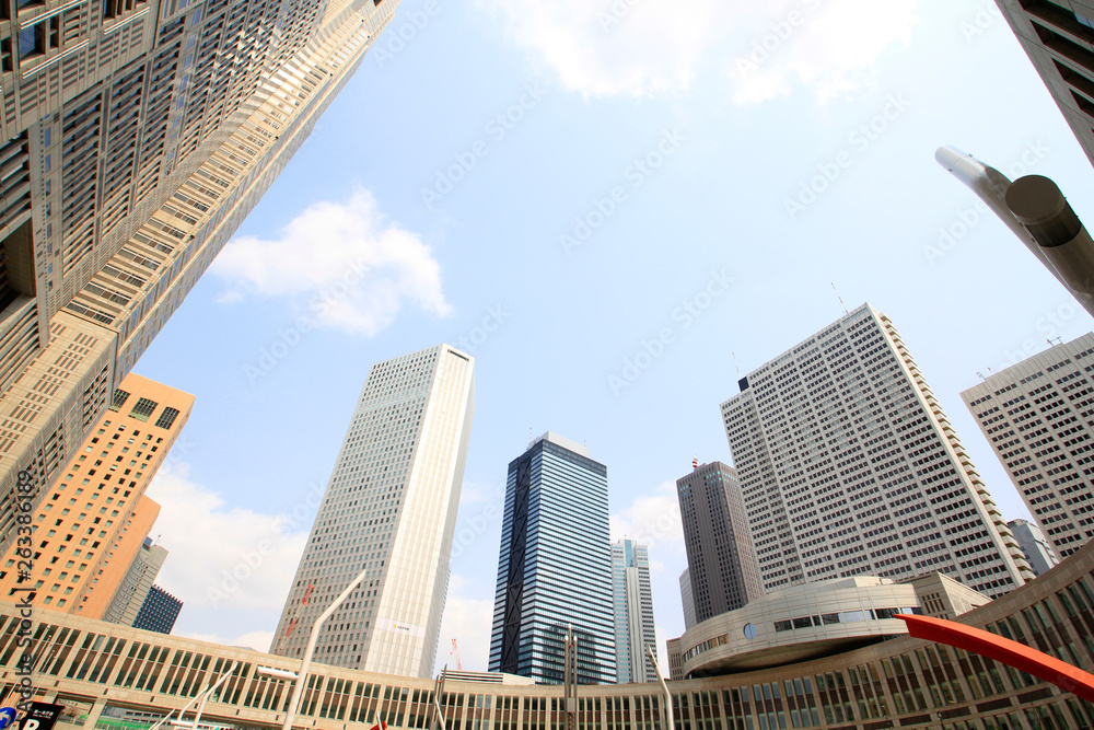 Fototapeta premium 新宿高層ビル群と青空