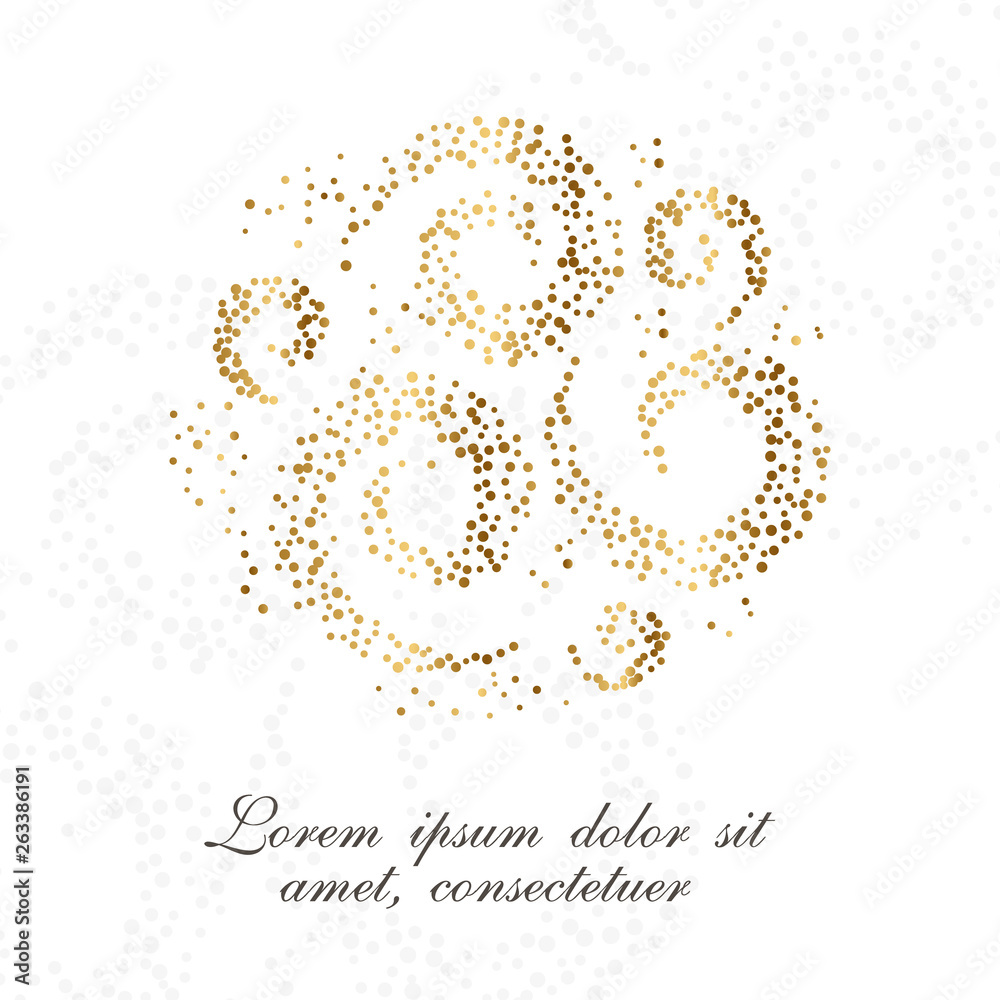 Fototapeta premium Golden swirls design. Elegant ornamental emblem on the white background.