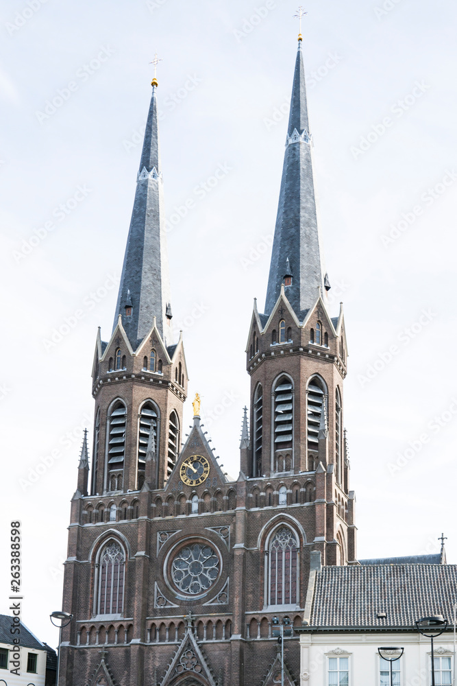towers of Jozef Church, Heuvelse Church in Tilburg, The Netherlands towers of Jozef Church, Heuvelse Church in Tilburg, The Netherlands