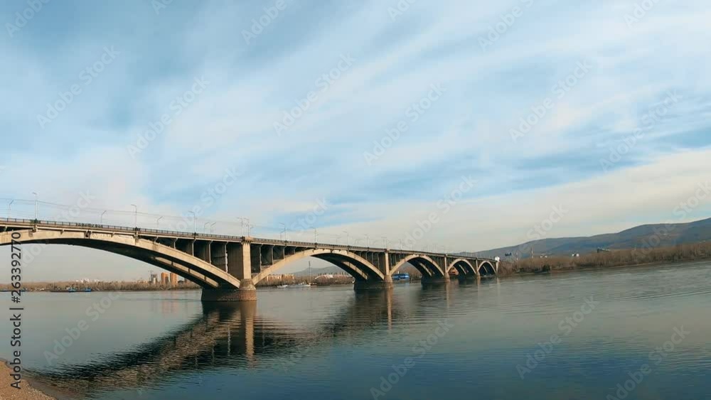 bridge view, sky with clouds, timelapse bridge view, sky with clouds, timelapse