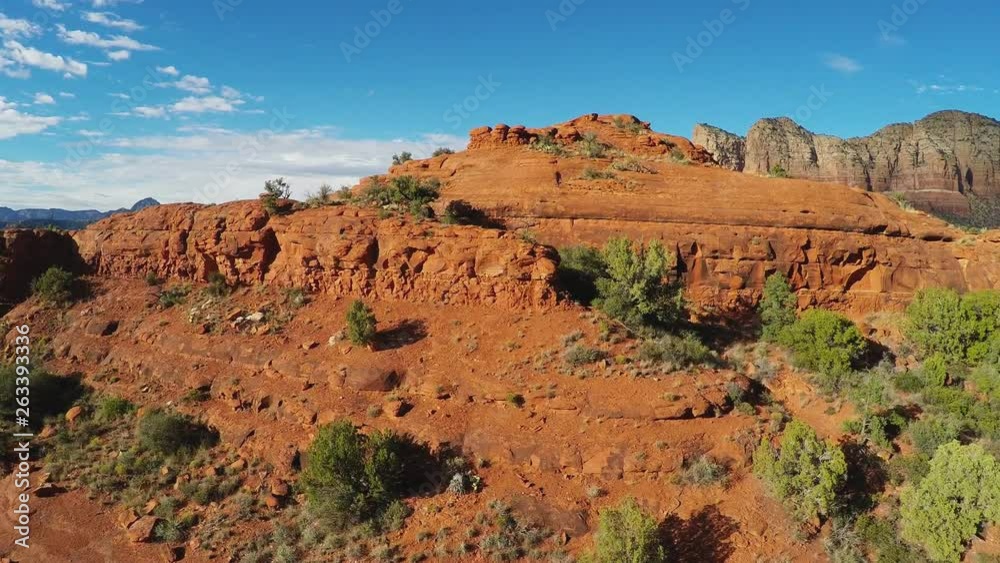 Aerial Cam Ascending To Top Of Red Rock Ridge- Sedona AZ Aerial Cam Ascending To Top Of Red Rock Ridge- Sedona AZ