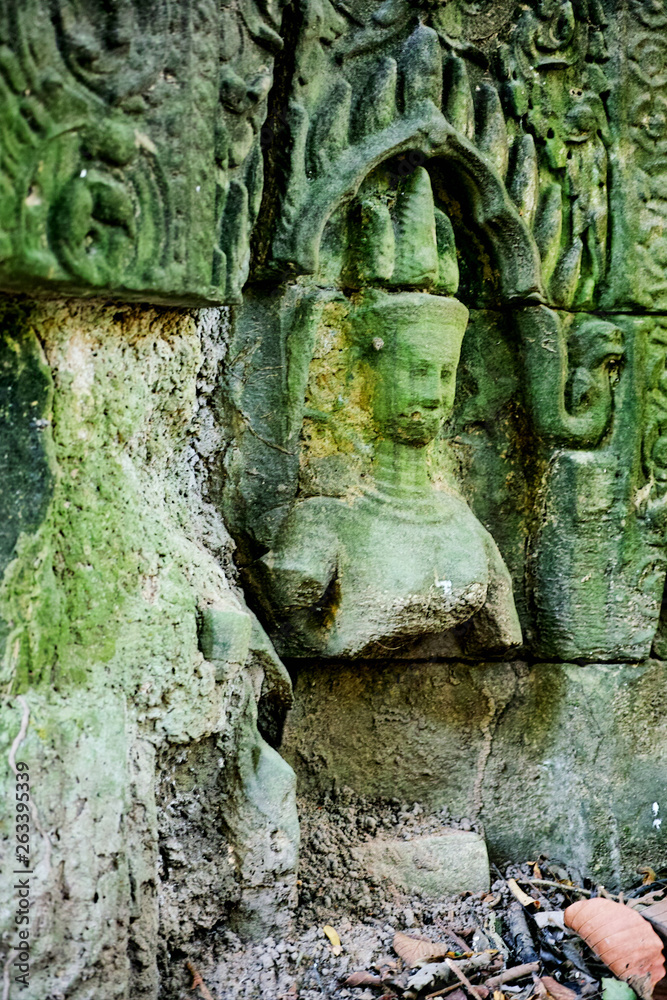 Bas-relief stone carving, Angkor Wat, Siem Reap, Cambodia Bas-relief stone carving, Angkor Wat, Siem Reap, Cambodia