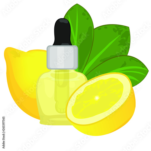 Orange essential oil vector illustration Aromatherapy Health care