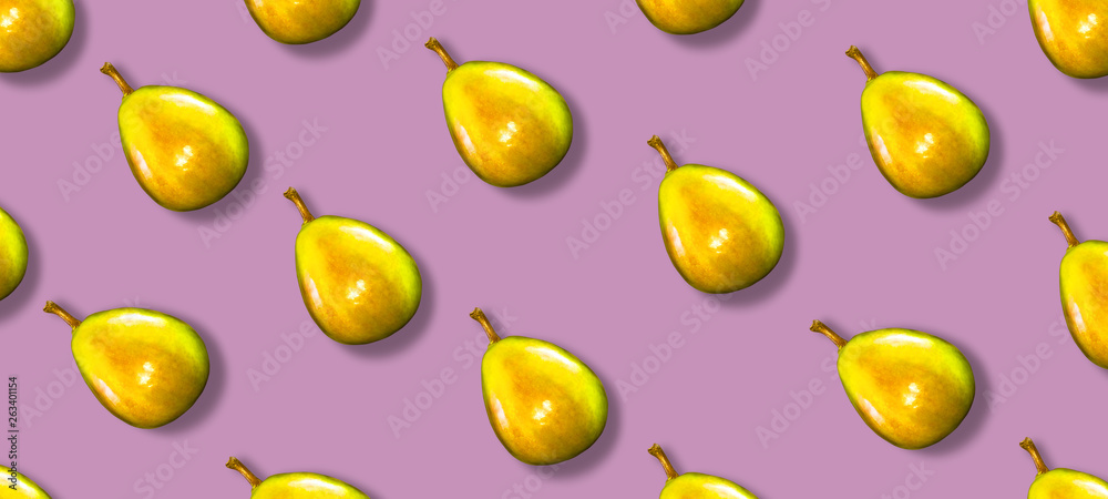 Fresh juicy pears against a pink background. Fresh fruits. Fruit background. Healthy food. Vitamins. Summer party. Birthday.