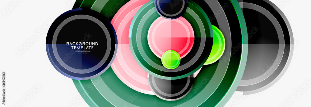Abstract round geometric shapes, modern circles background Abstract round geometric shapes, modern circles background
