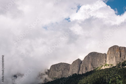 The ridge of the mountain is big Thach with cumulus clouds